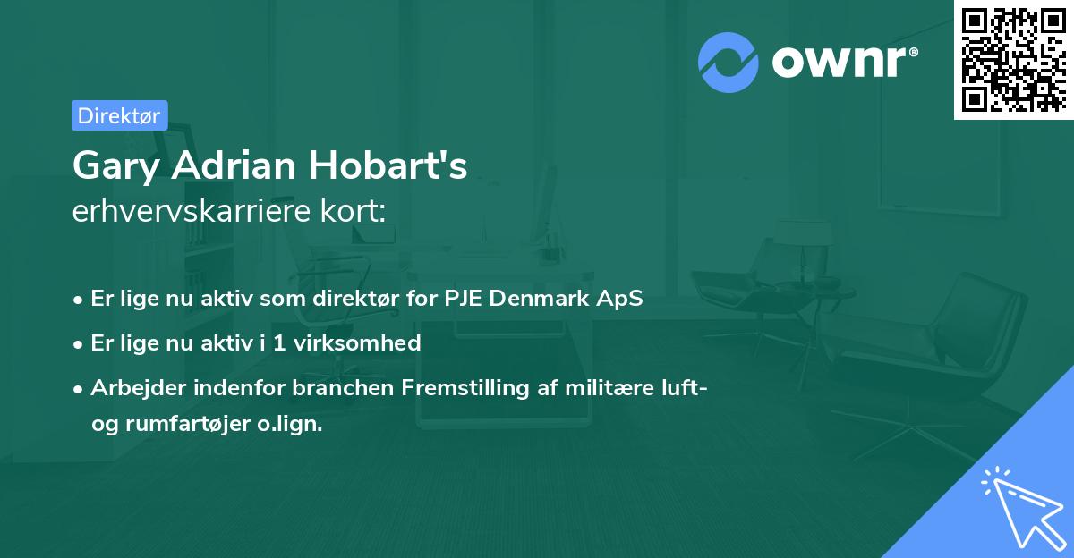 Gary Adrian Hobart's erhvervskarriere kort