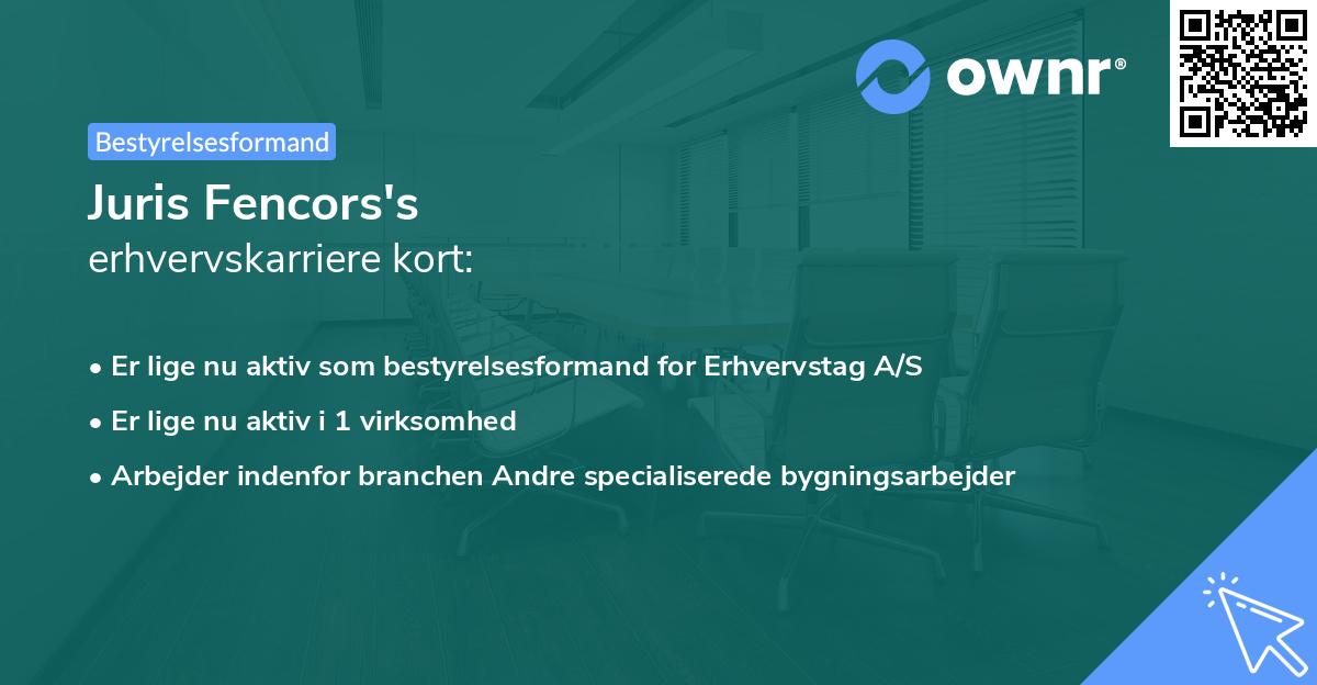 Juris Fencors's erhvervskarriere kort
