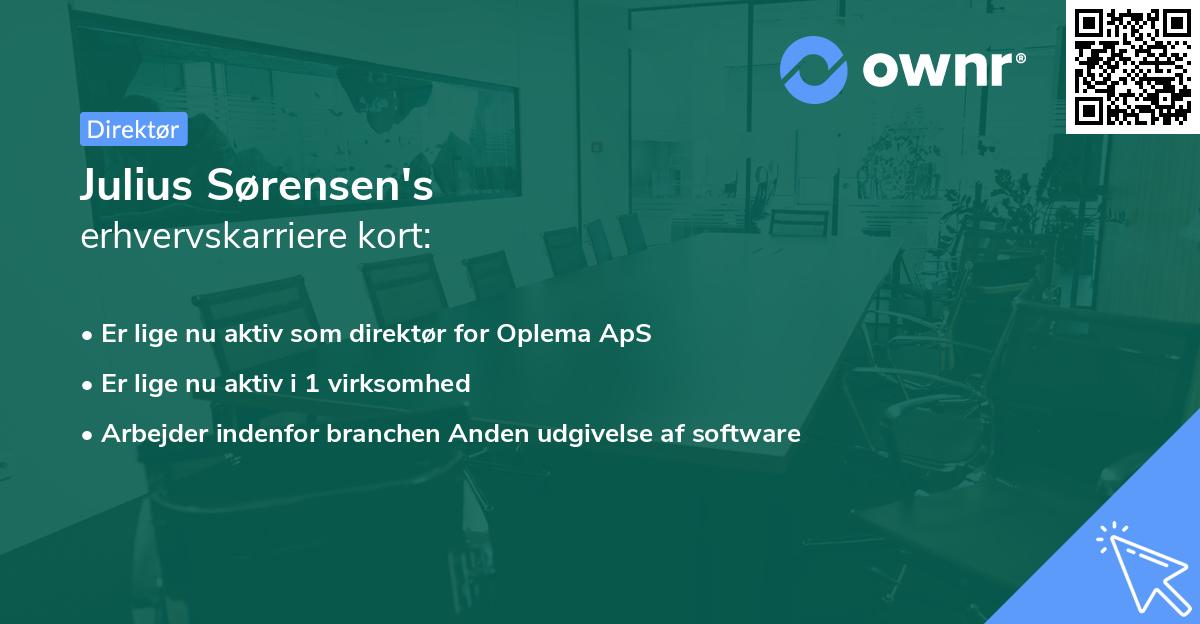 Julius Sørensen's erhvervskarriere kort