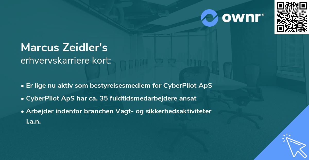 Marcus Zeidler's erhvervskarriere kort