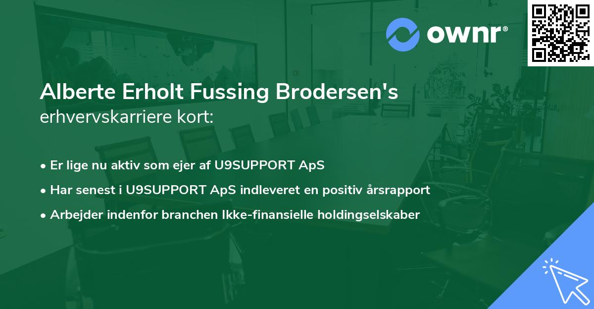 Alberte Erholt Fussing Brodersen's erhvervskarriere kort