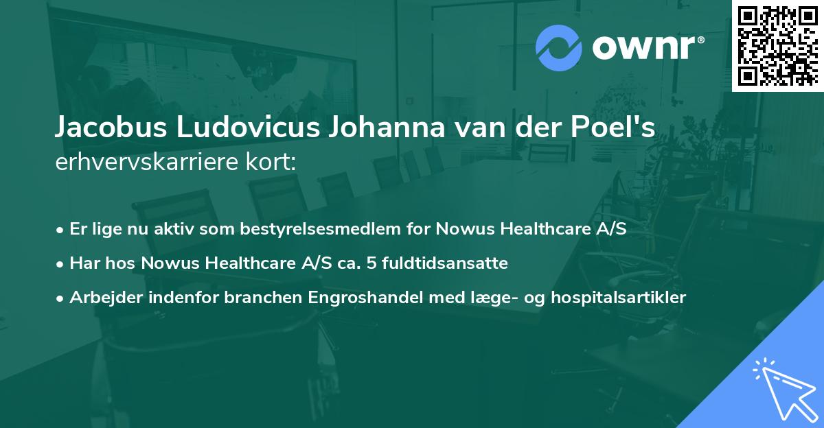 Jacobus Ludovicus Johanna van der Poel's erhvervskarriere kort