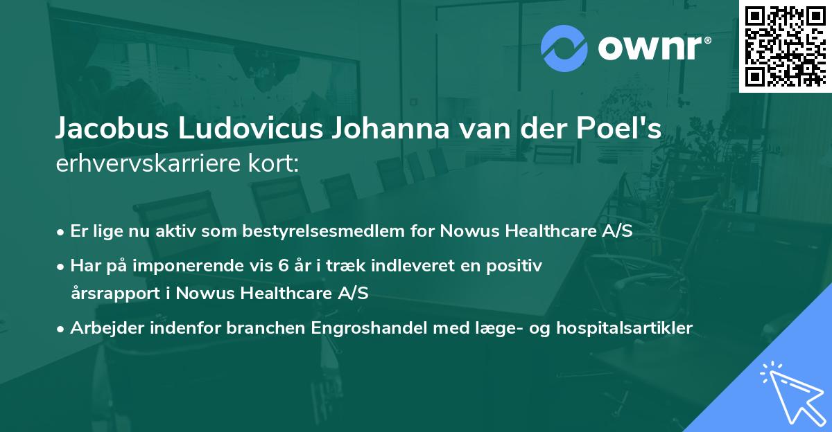Jacobus Ludovicus Johanna van der Poel's erhvervskarriere kort