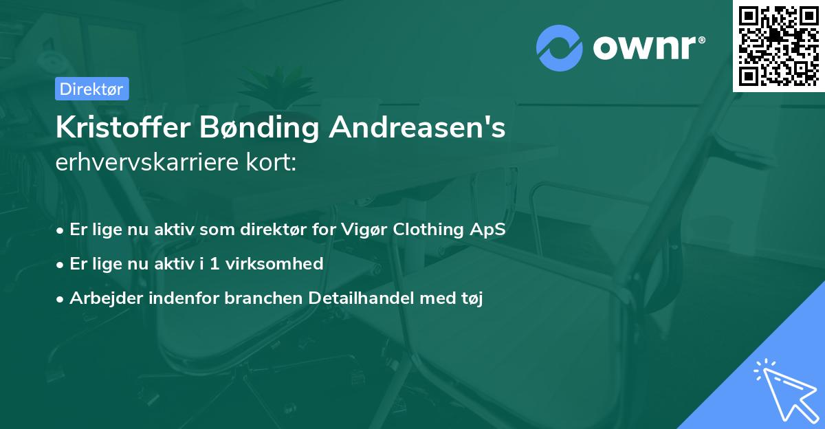 Kristoffer Bønding Andreasen's erhvervskarriere kort