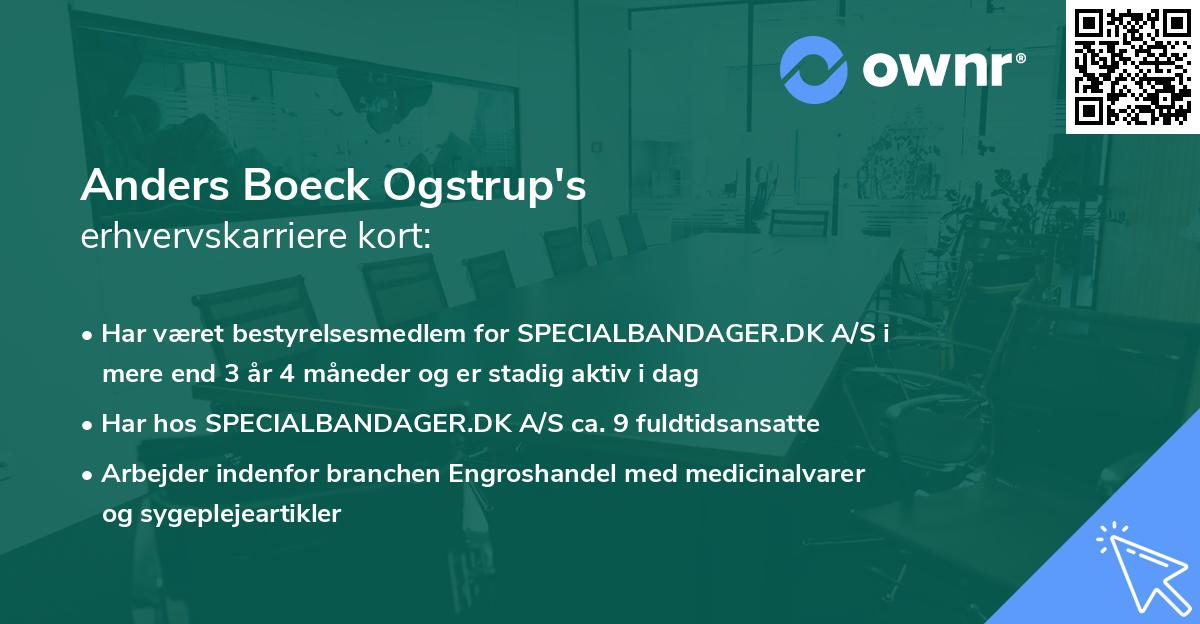 Anders Boeck Ogstrup's erhvervskarriere kort