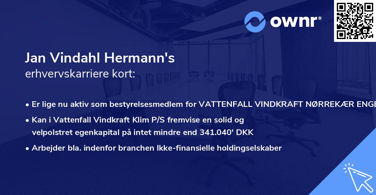 Jan Vindahl Hermann's erhvervskarriere kort