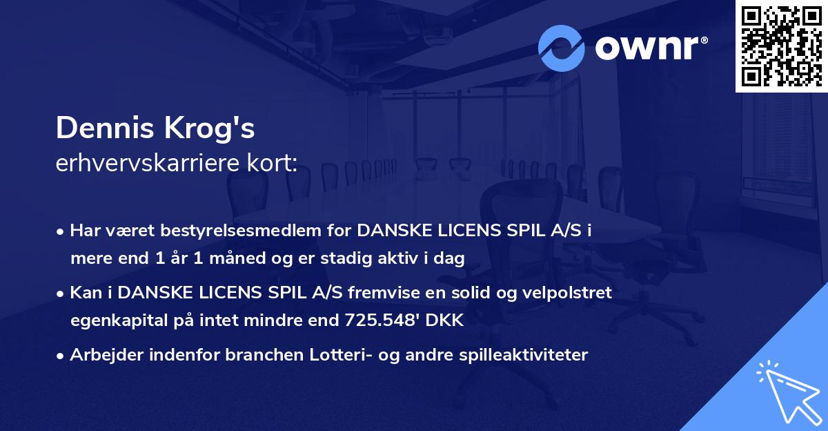 Dennis Krog's erhvervskarriere kort
