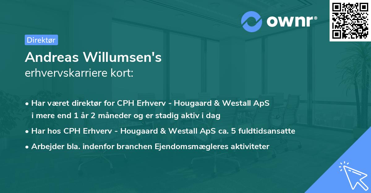 Andreas Willumsen's erhvervskarriere kort