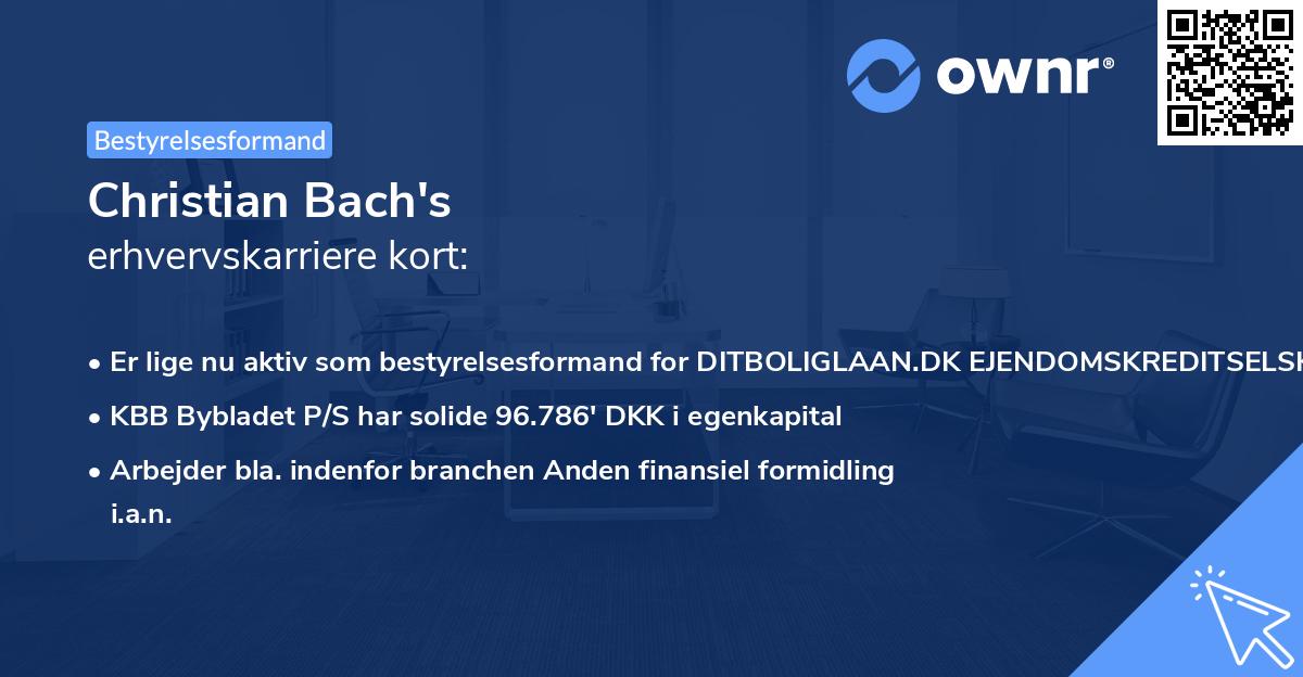 Christian Bach's erhvervskarriere kort