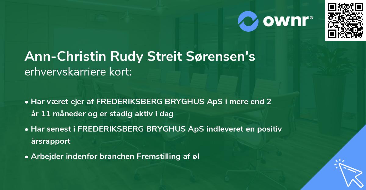 Ann-Christin Rudy Streit Sørensen's erhvervskarriere kort