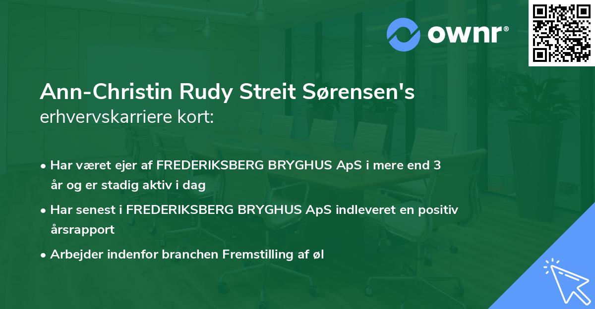 Ann-Christin Rudy Streit Sørensen's erhvervskarriere kort