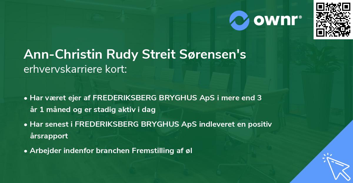 Ann-Christin Rudy Streit Sørensen's erhvervskarriere kort