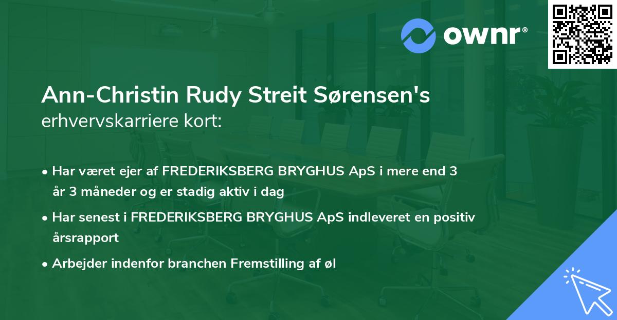 Ann-Christin Rudy Streit Sørensen's erhvervskarriere kort