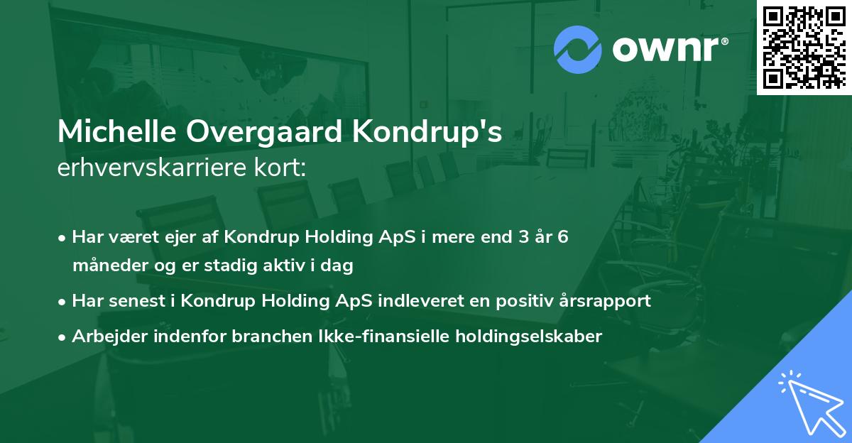 Michelle Overgaard Kondrup's erhvervskarriere kort
