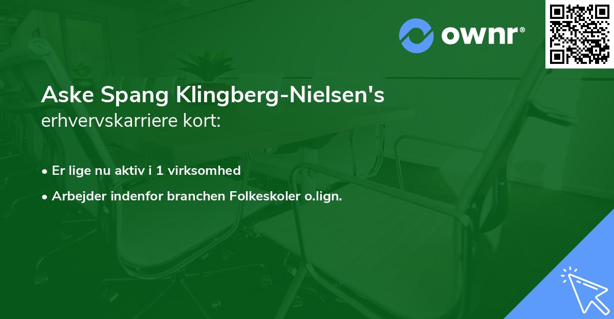 Aske Spang Klingberg-Nielsen's erhvervskarriere kort