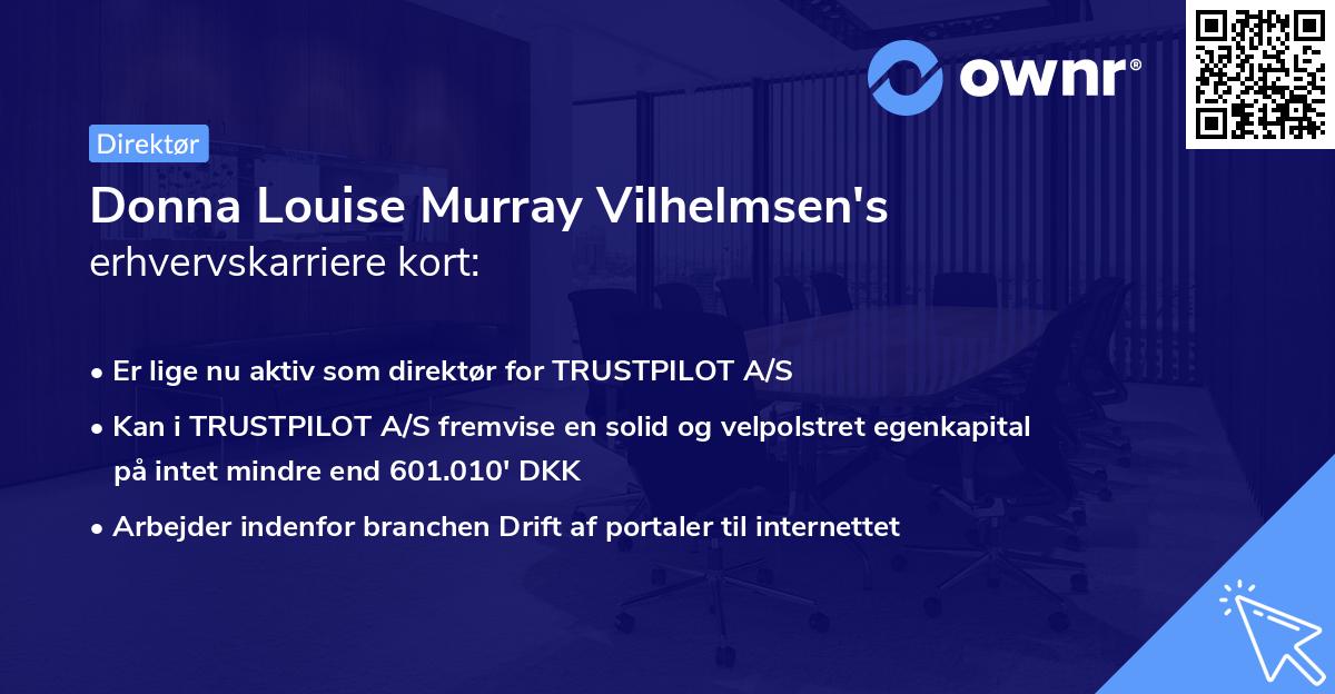 Donna Louise Murray Vilhelmsen's erhvervskarriere kort