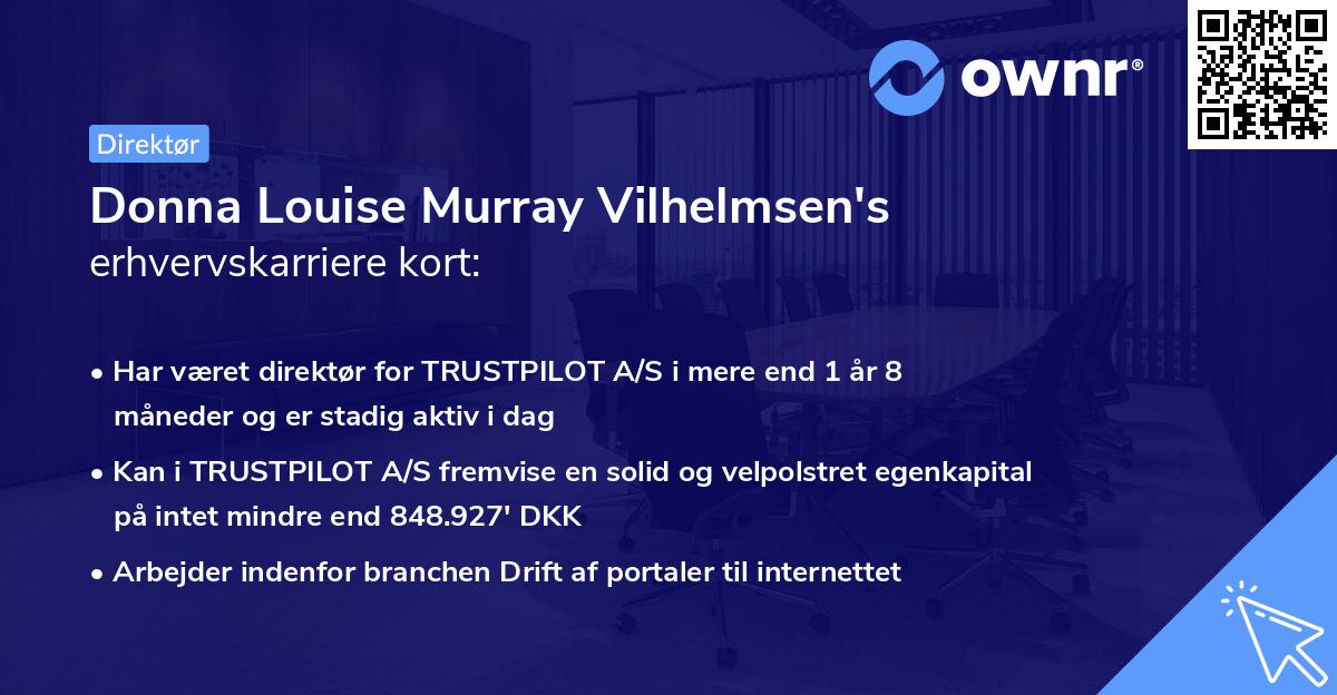 Donna Louise Murray Vilhelmsen's erhvervskarriere kort