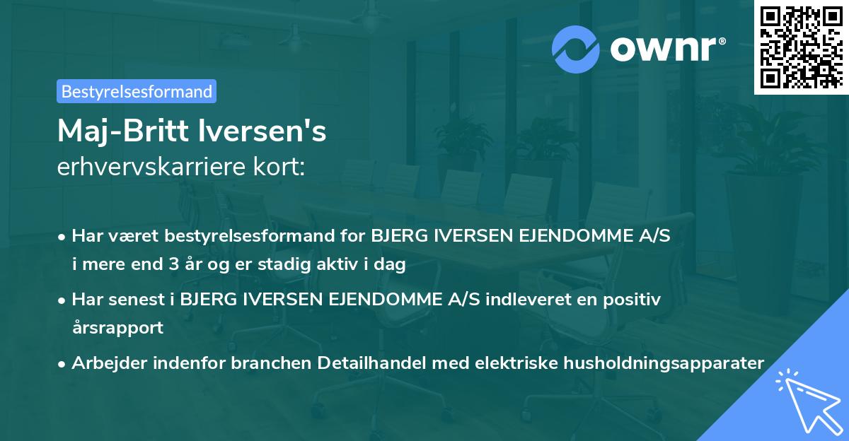 Maj-Britt Iversen's erhvervskarriere kort