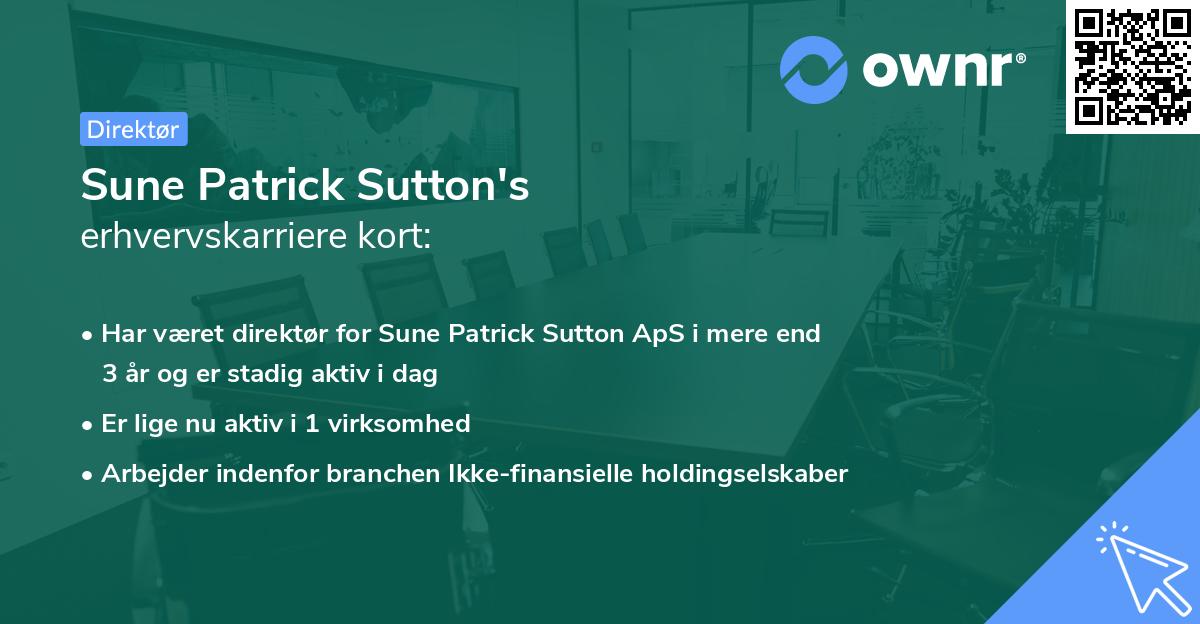 Sune Patrick Sutton's erhvervskarriere kort