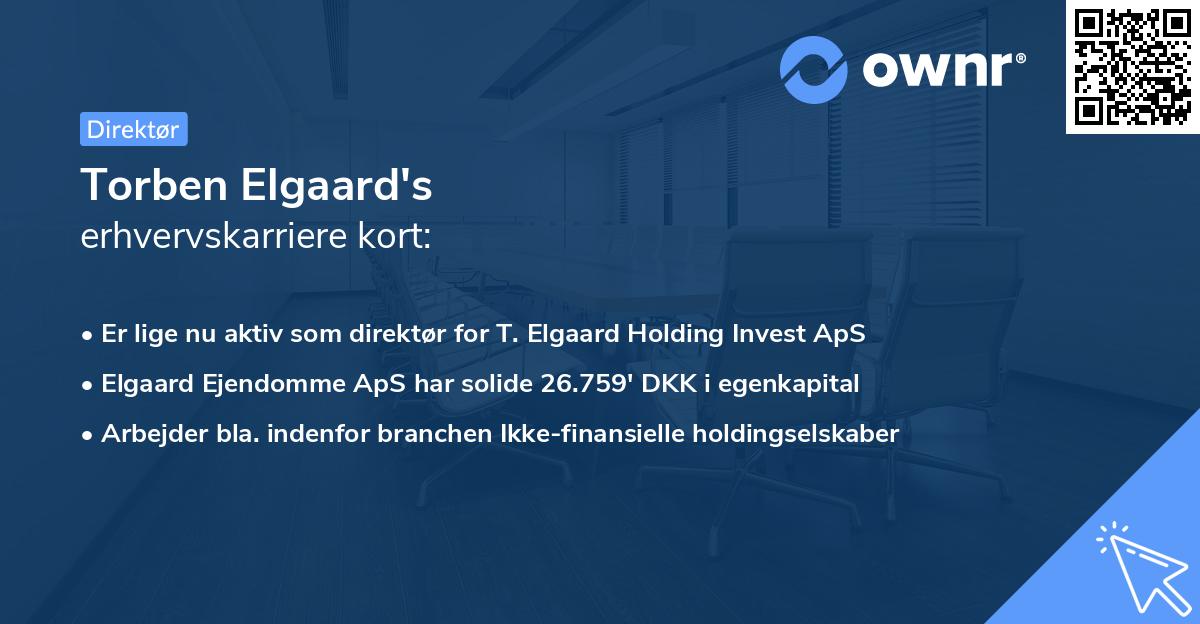 Torben Elgaard's erhvervskarriere kort