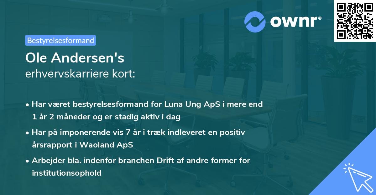 Ole Andersen's erhvervskarriere kort