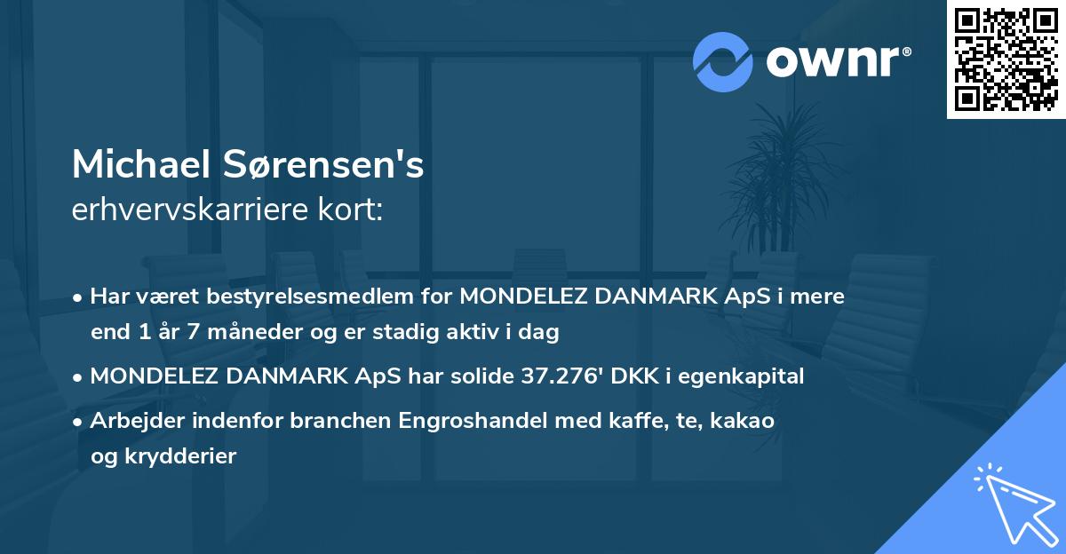 Michael Sørensen's erhvervskarriere kort