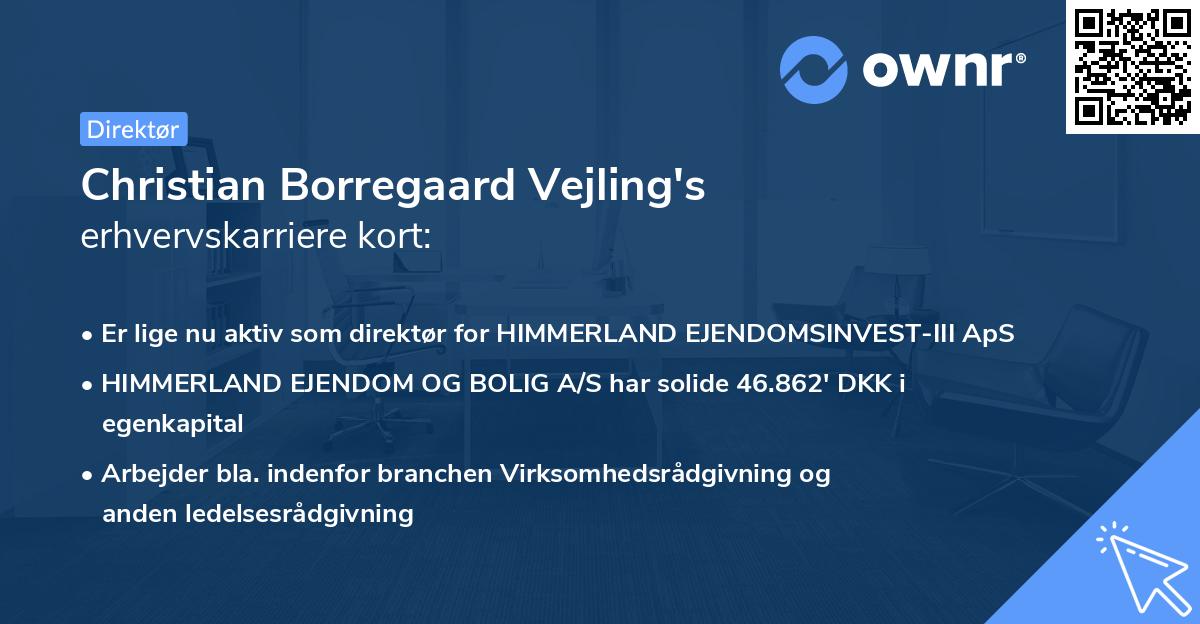 Christian Borregaard Vejling's erhvervskarriere kort