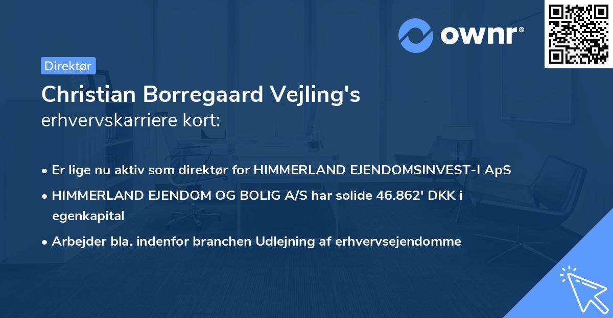 Christian Borregaard Vejling's erhvervskarriere kort