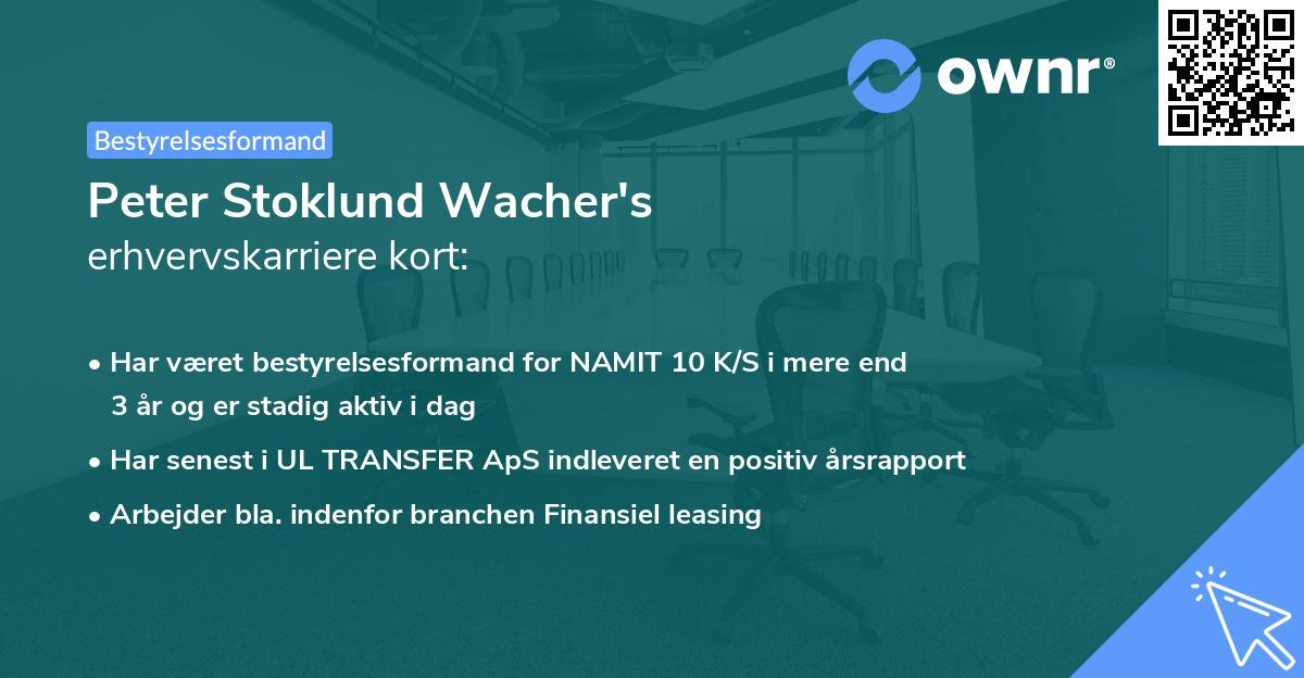 Peter Stoklund Wacher's erhvervskarriere kort
