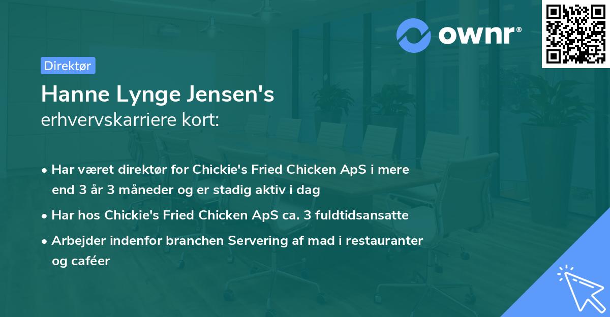 Hanne Lynge Jensen's erhvervskarriere kort