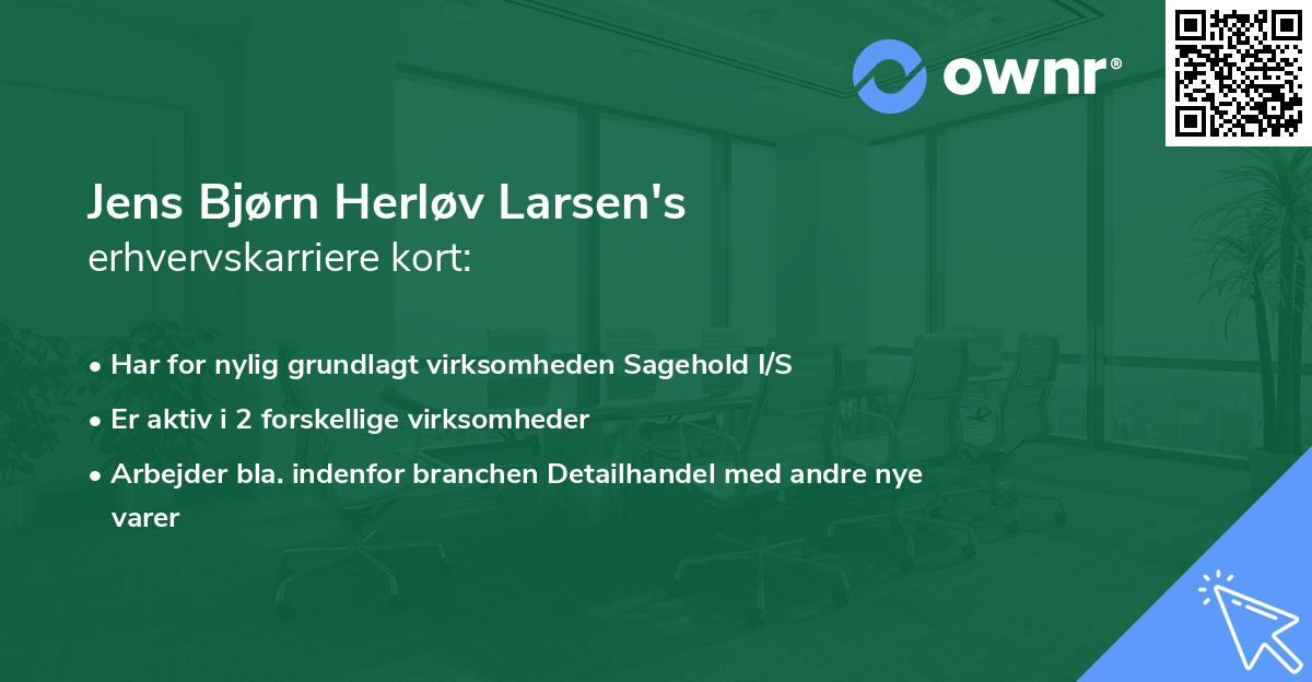 Jens Bjørn Herløv Larsen's erhvervskarriere kort