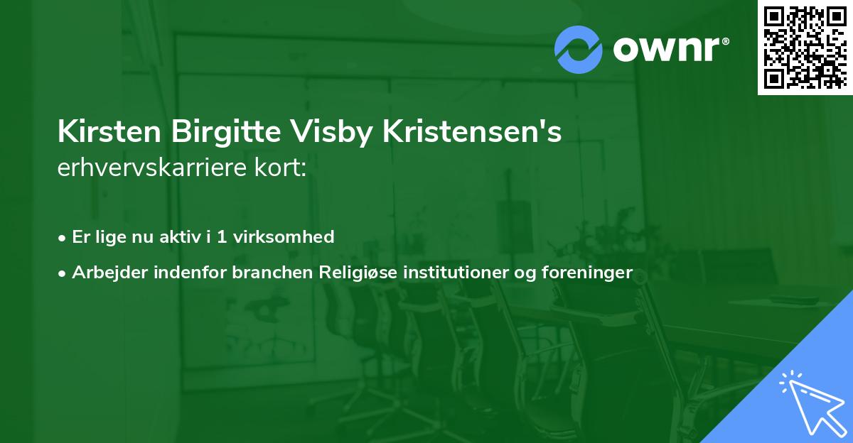 Kirsten Birgitte Visby Kristensen's erhvervskarriere kort