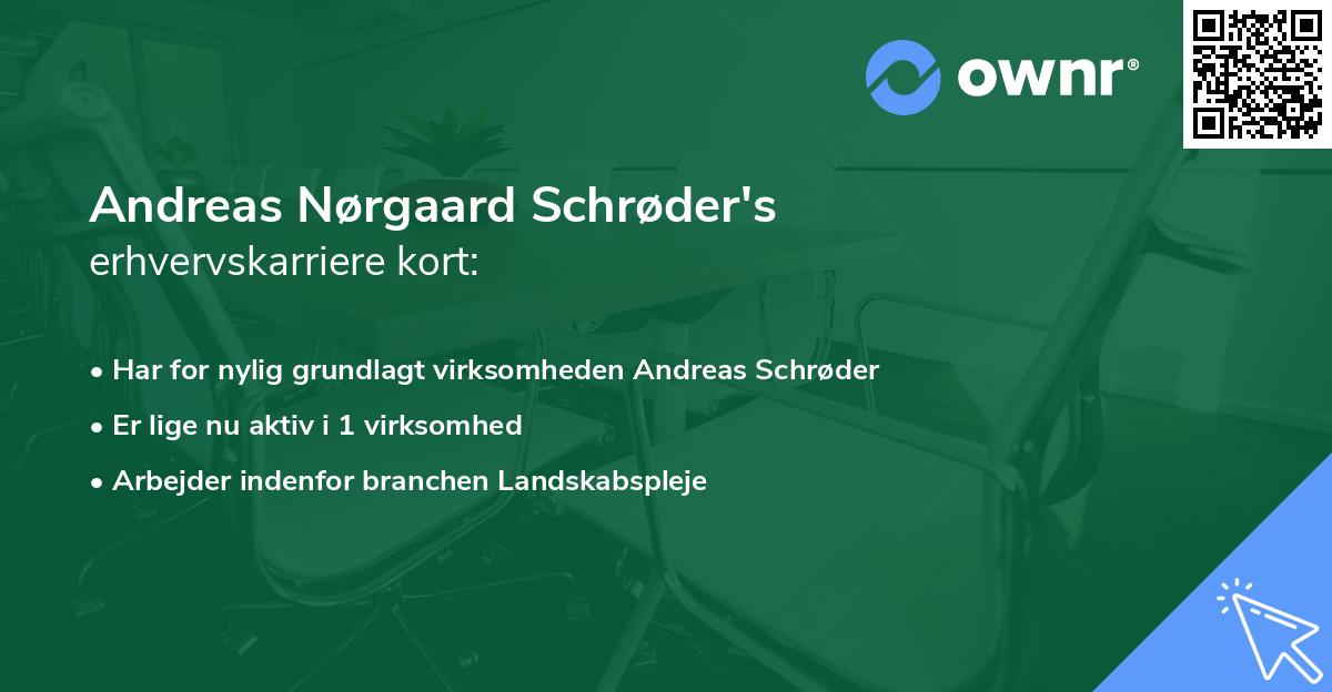 Andreas Nørgaard Schrøder's erhvervskarriere kort