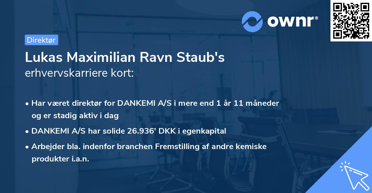 Lukas Maximilian Ravn Staub's erhvervskarriere kort