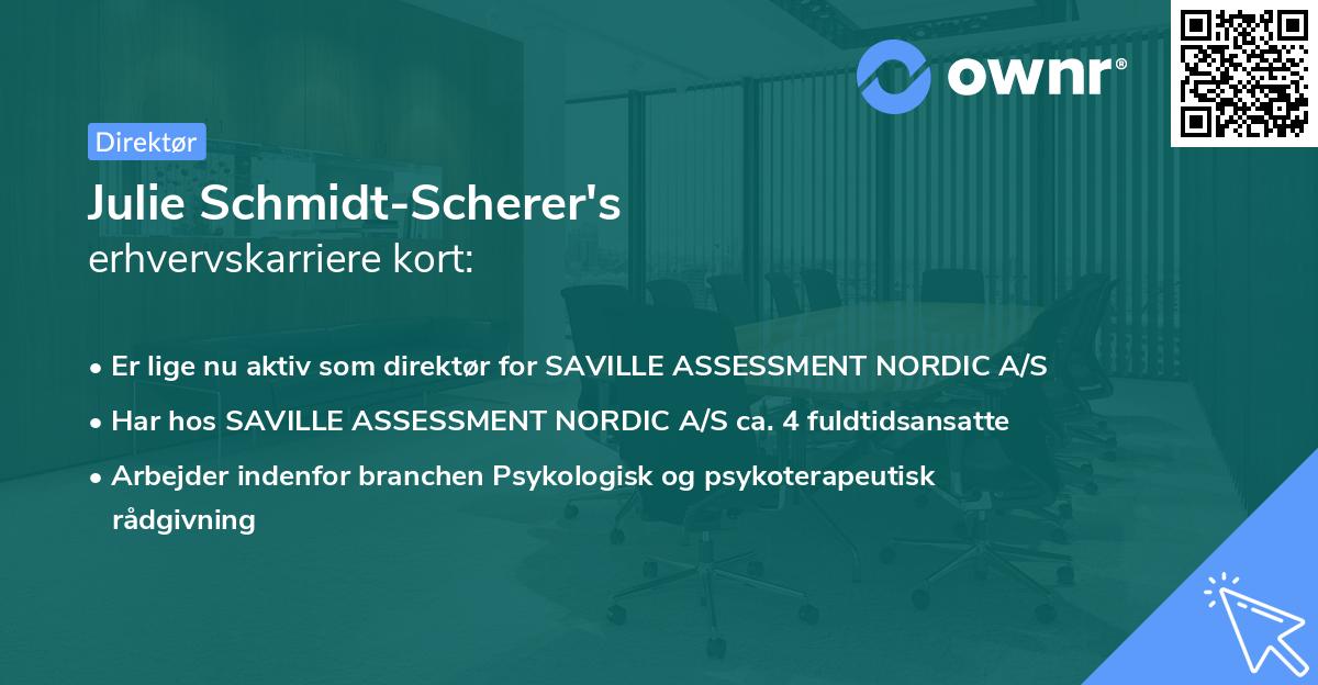 Julie Schmidt-Scherer's erhvervskarriere kort