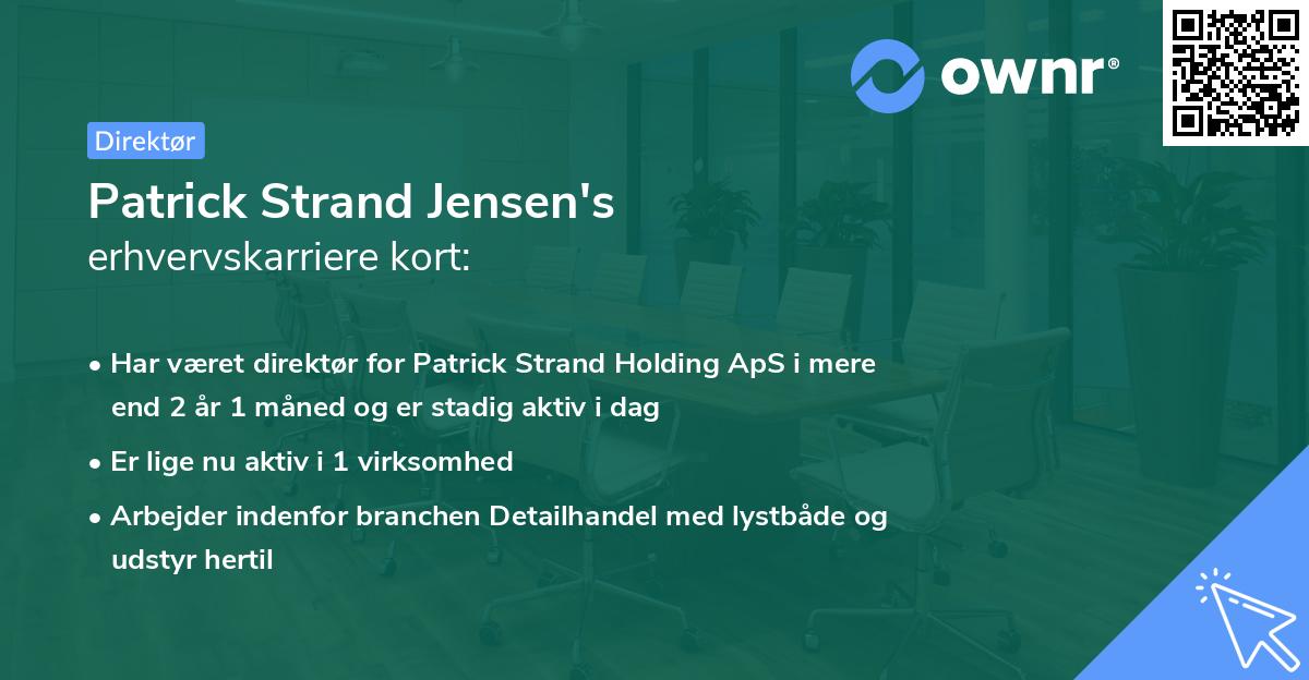 Patrick Strand Jensen's erhvervskarriere kort