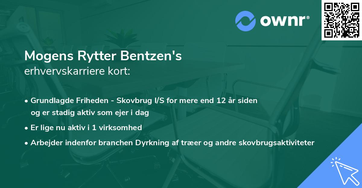Mogens Rytter Bentzen's erhvervskarriere kort