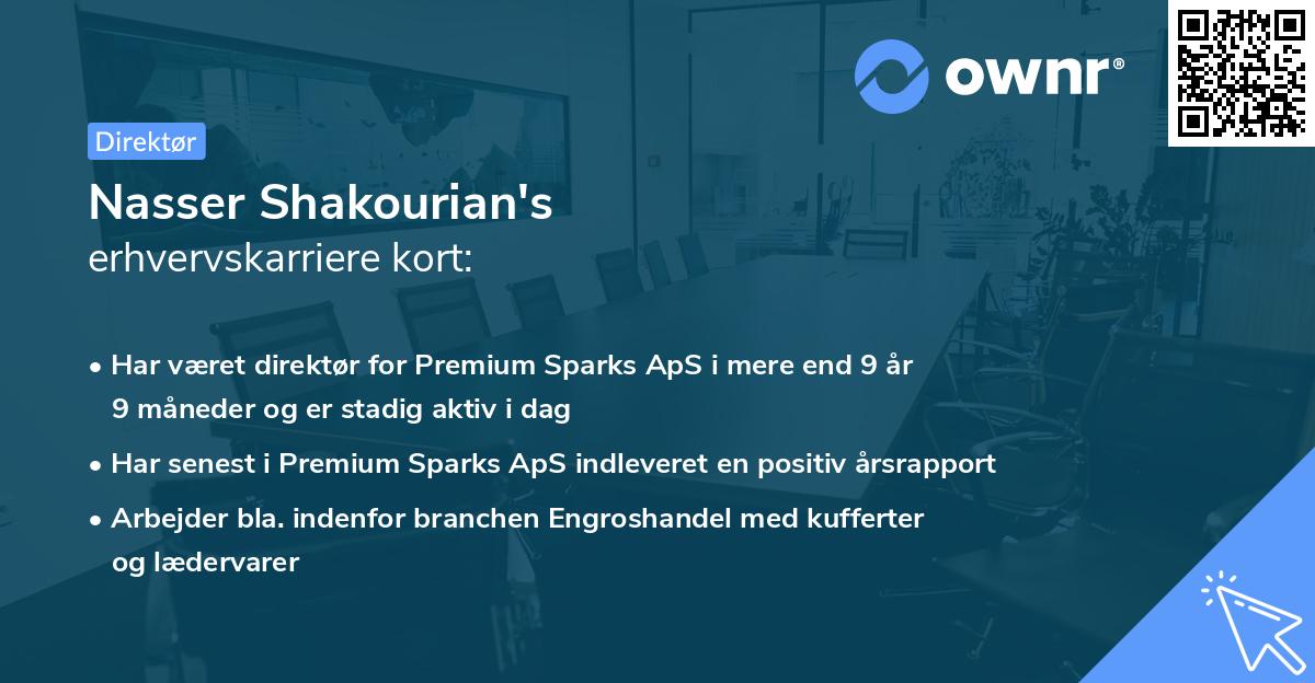 Nasser Shakourian's erhvervskarriere kort