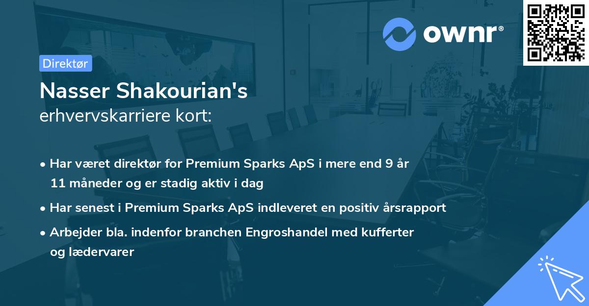 Nasser Shakourian's erhvervskarriere kort
