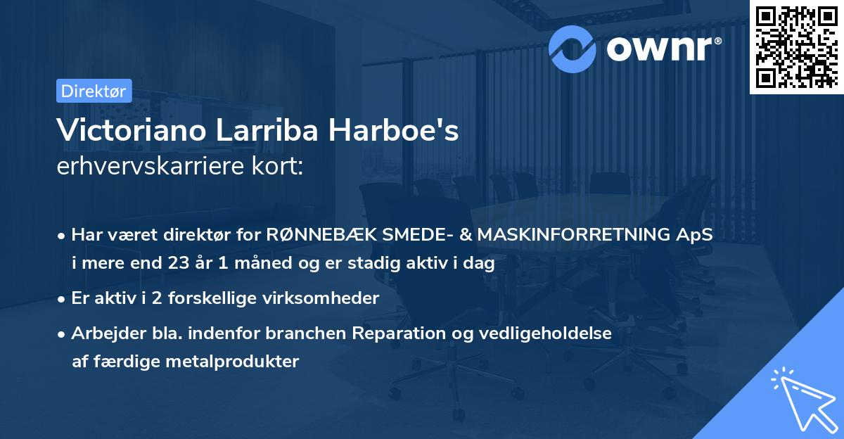 Victoriano Larriba Harboe's erhvervskarriere kort
