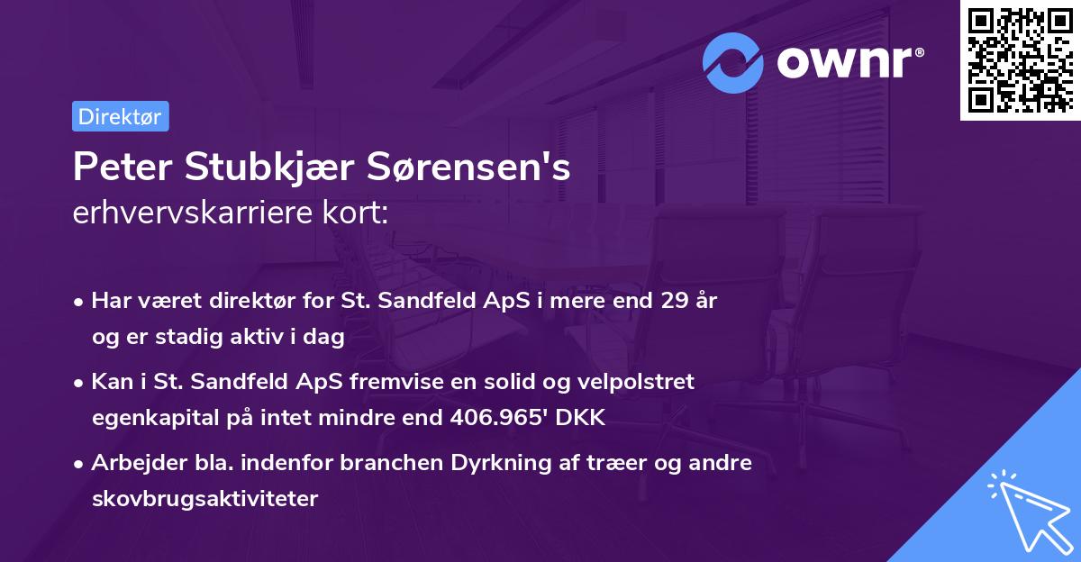 Peter Stubkjær Sørensen's erhvervskarriere kort