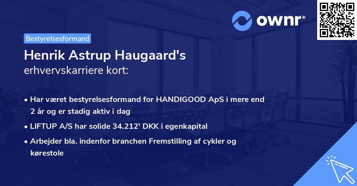 Henrik Astrup Haugaard's erhvervskarriere kort