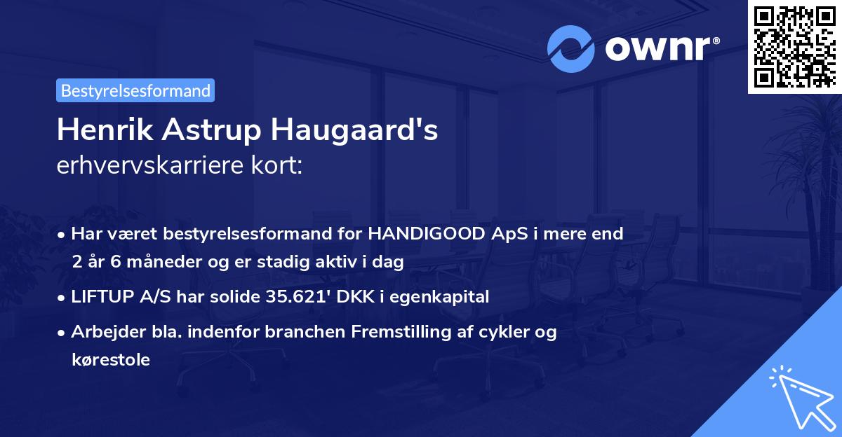 Henrik Astrup Haugaard's erhvervskarriere kort