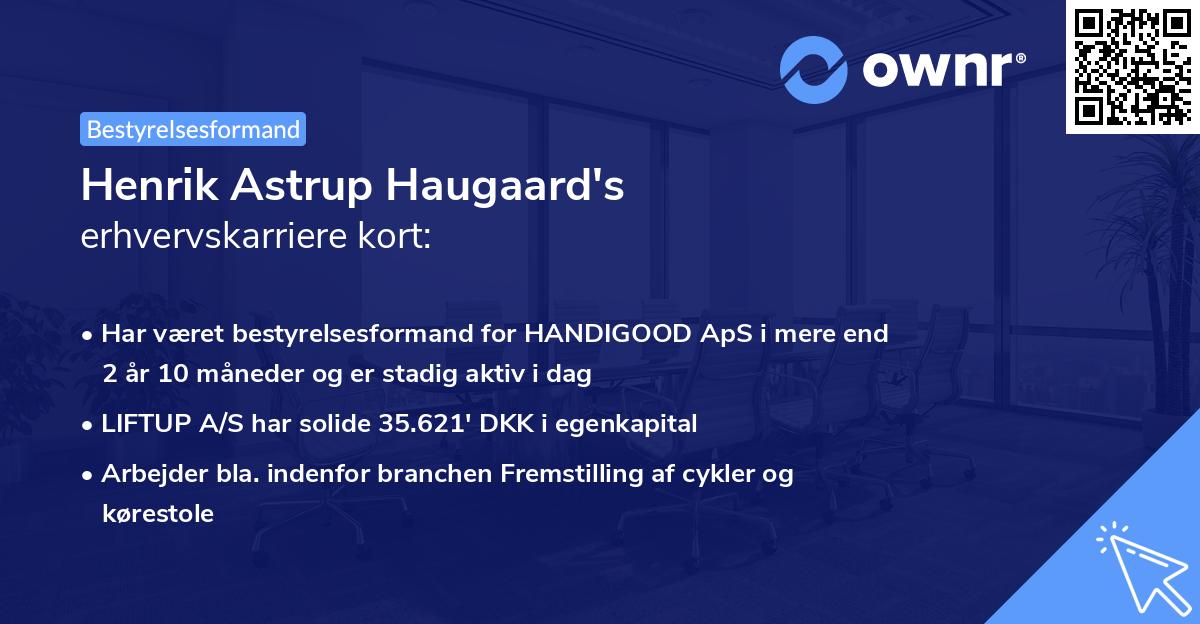 Henrik Astrup Haugaard's erhvervskarriere kort