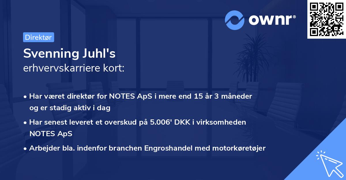 Svenning Juhl's erhvervskarriere kort