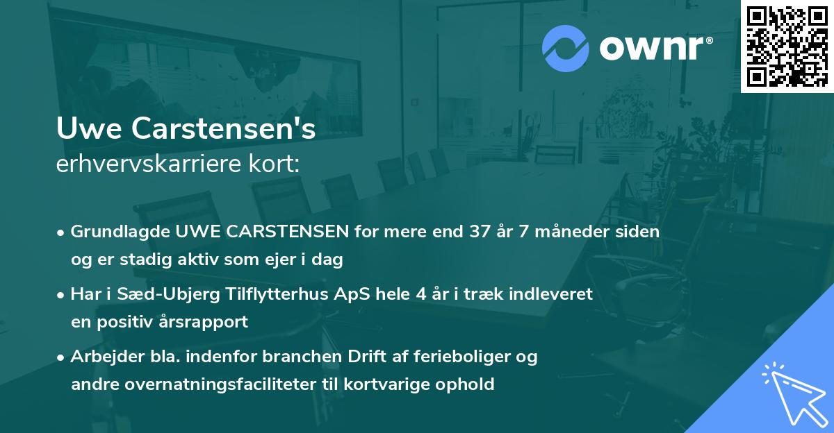 Uwe Carstensen's erhvervskarriere kort