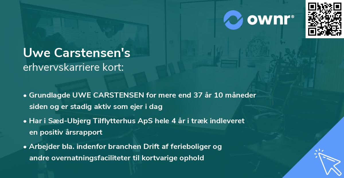 Uwe Carstensen's erhvervskarriere kort