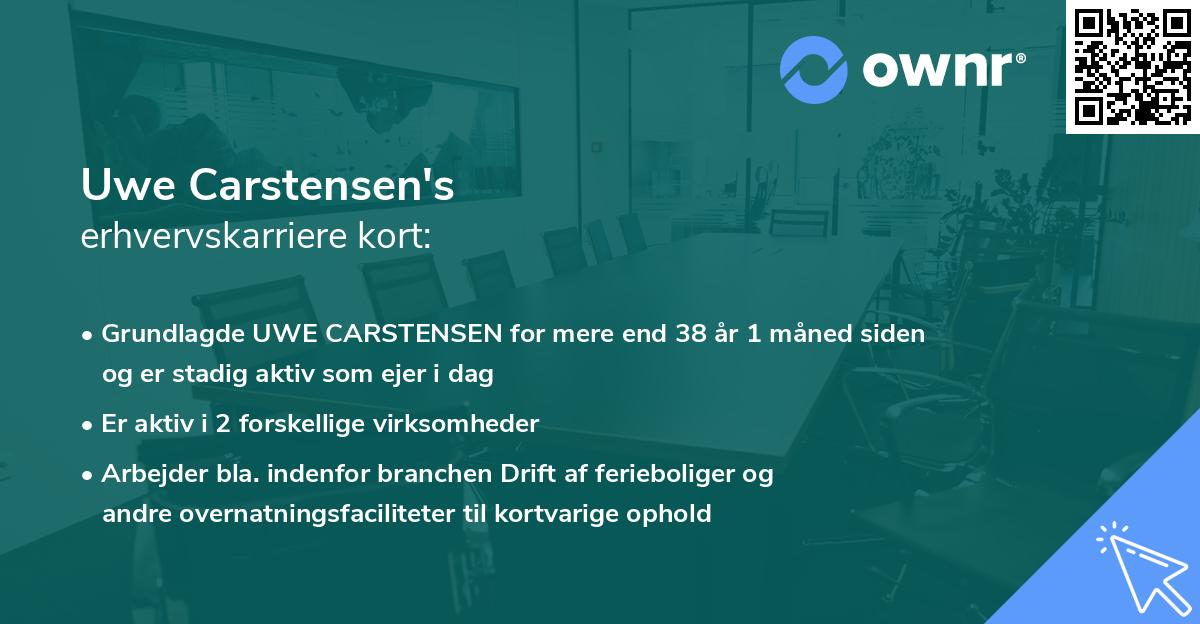 Uwe Carstensen's erhvervskarriere kort
