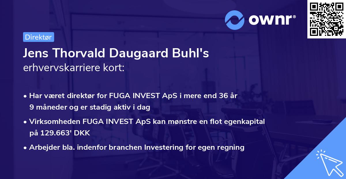 Jens Thorvald Daugaard Buhl's erhvervskarriere kort