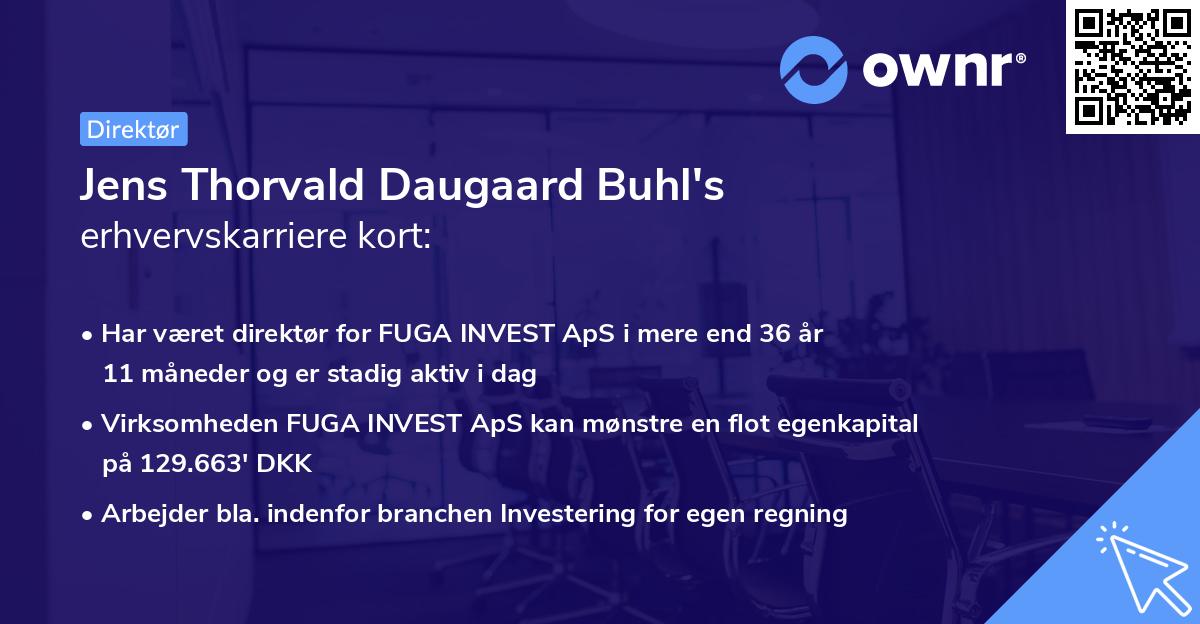Jens Thorvald Daugaard Buhl's erhvervskarriere kort